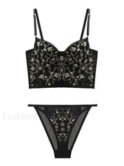 Vintage Lace Embroidery Bustier Corset Top