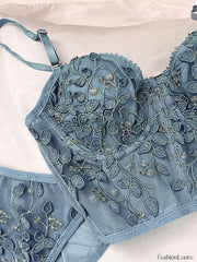 Vintage Lace Embroidery Bustier Corset Top