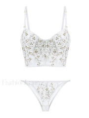 Vintage Lace Embroidery Bustier Corset Top