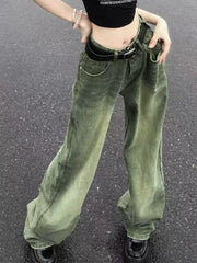 Vintage Wash Green 90s Boyfriend Jeans Green / S Boyfriend Jeans