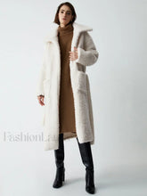 Warm Embrace Graceful Furry Trench Coat Off White / S Fleece Jackets