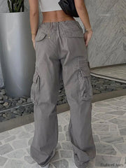 Washed Vintage Baggy Cargo Jeans Gray / S Cargo Jeans