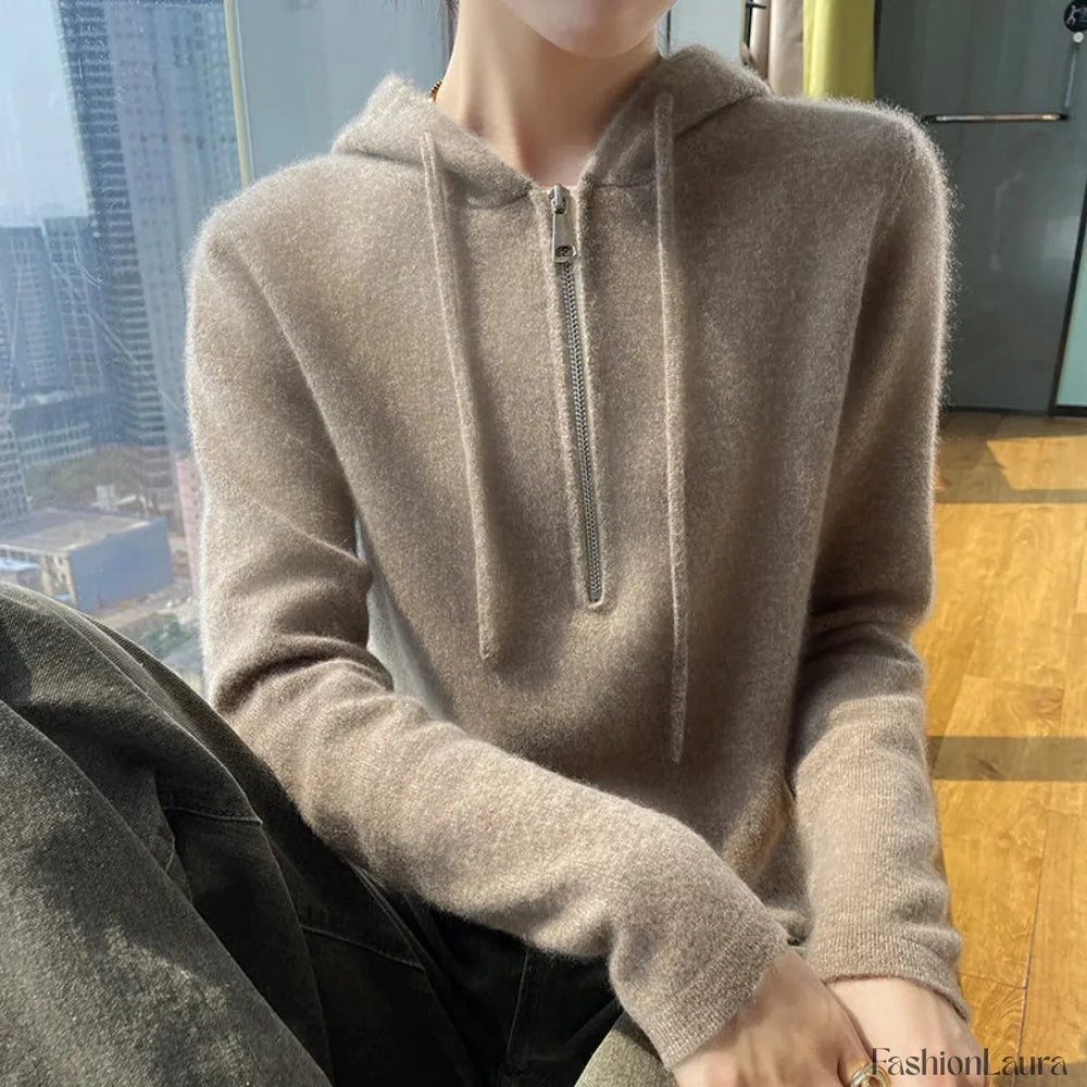 Women Merino Wool Pullover Autumn Long Sleeve Cashmere Knitted Hoodie Clothes Sweater Sweaters L
