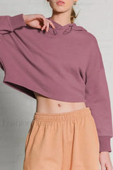 Women’s Oversized Long Sleeve Hoodie Dark Pink / S