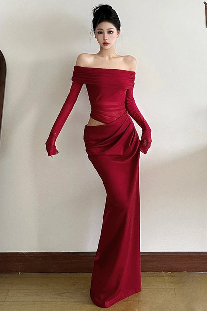 Cutenew Mesh Ruched Maxi Dress