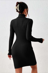 Slim Fit Turtleneck Sweater Dress
