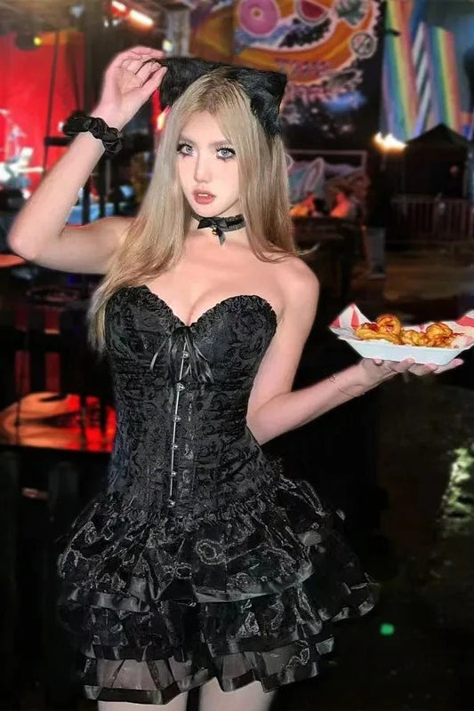 HalloweenSexy Kitty Corset Dress with Puffy Skirt