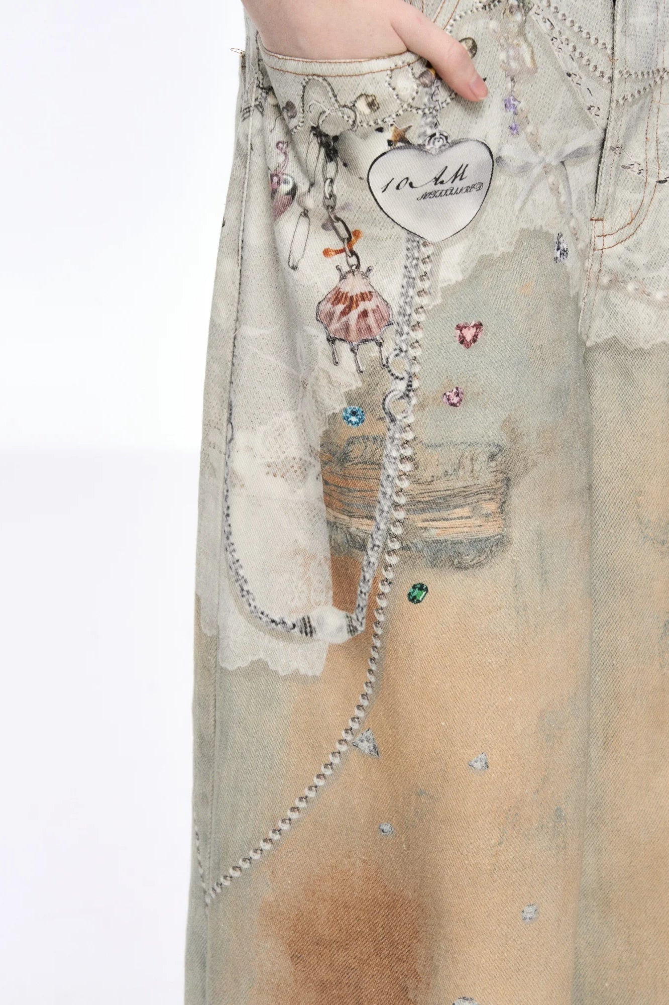 Tie Dye Baggy Wide Leg Denim Jeans