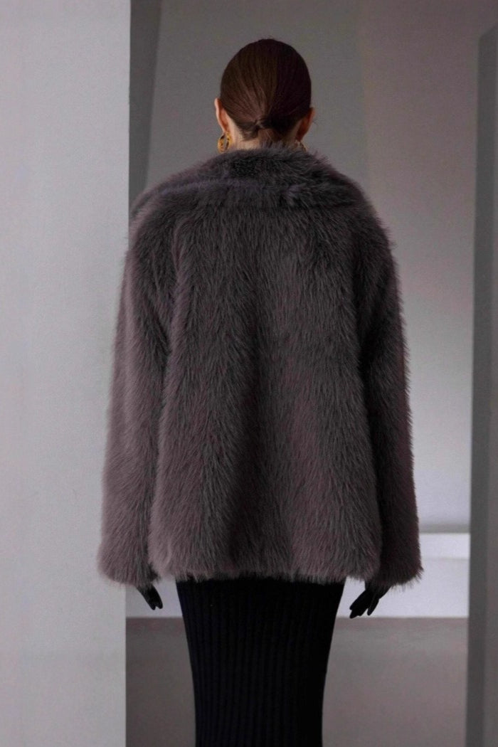 Solid Faux Fur Winter Coat coats