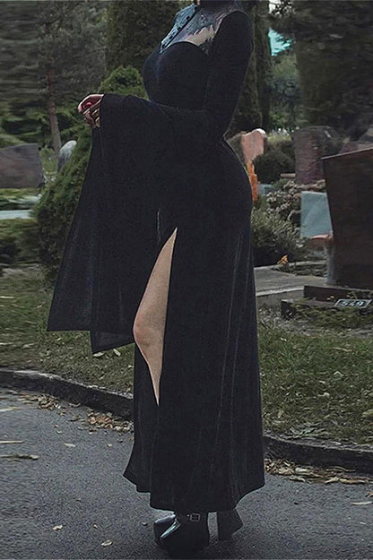 Velvet Lace Gothic Halloween Dress