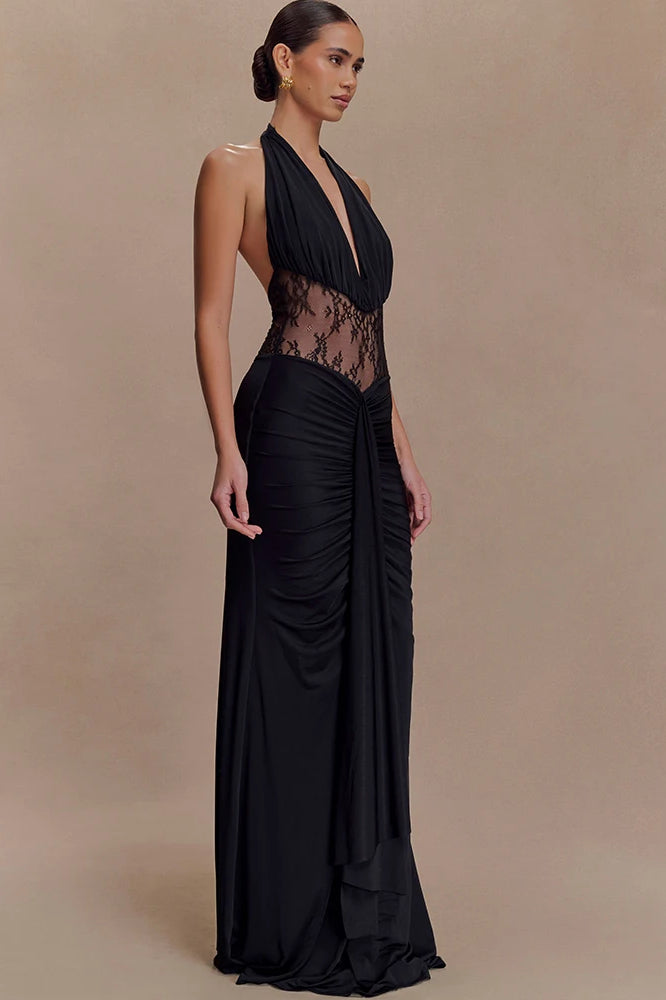 JULISSA MO Patchwork See Through Maxi Dress