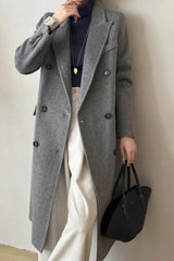 Elegant Double Breasted Wool Overcoat