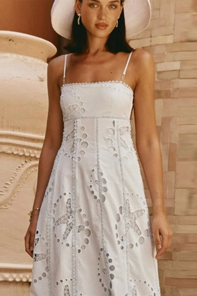 Backless Lace Up Boho Dress