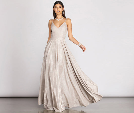 Shira Shine Lace Back Gown Ins Street