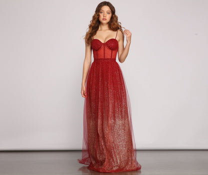 Cressida Formal Glitter A-Line Dress Ins Street