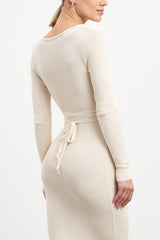 Deep V Hollow Out Knit Sweater Dress