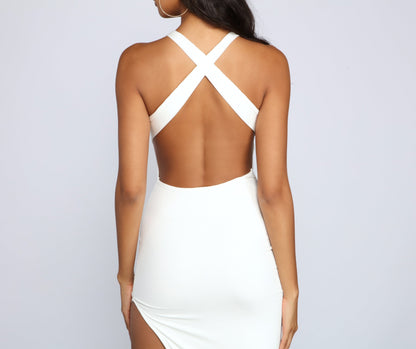 Simple And Sexy High-Slit Midi Dress