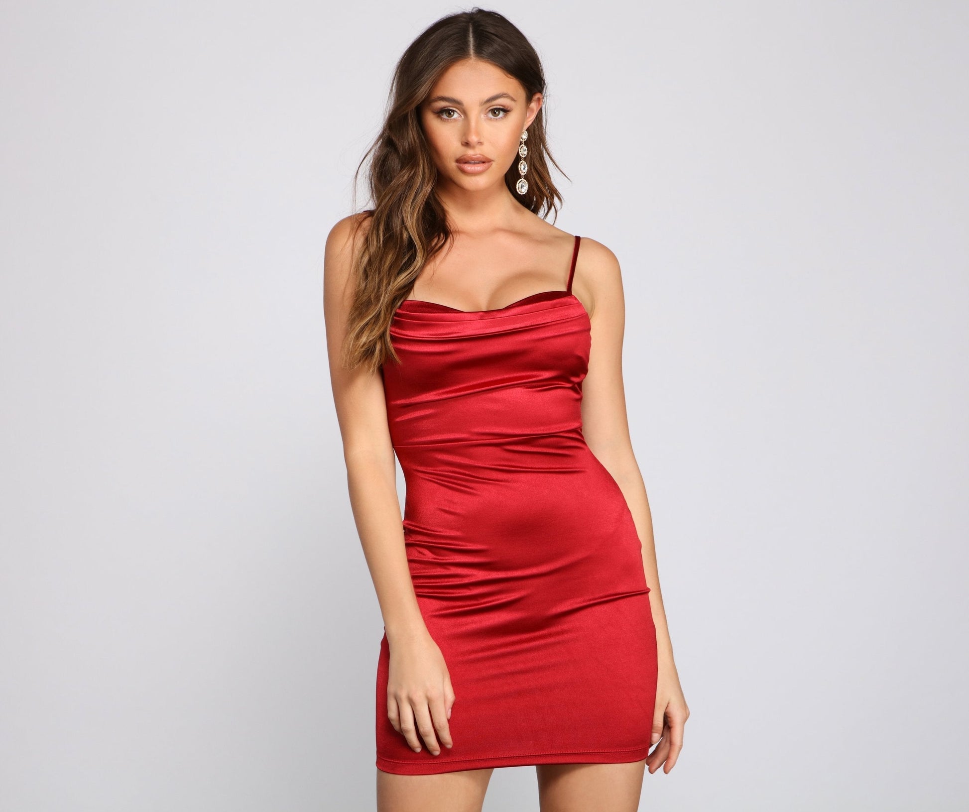 Sleek Vibes Satin Mini Dress Ins Street