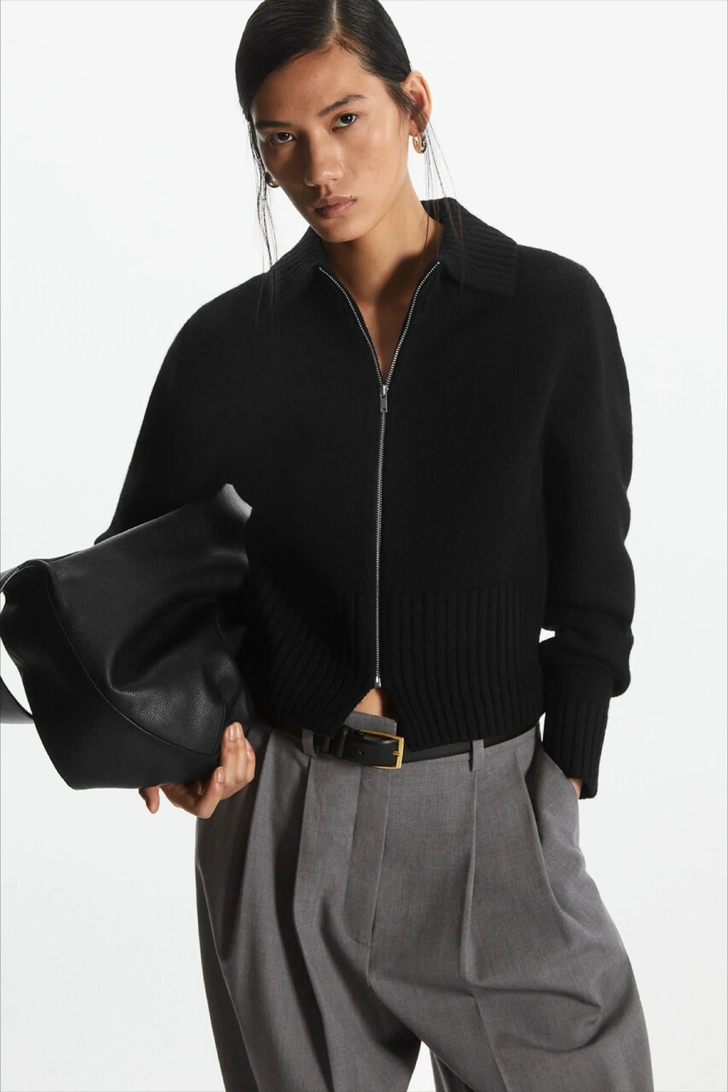 Casual Wool Blend Short Cardigan