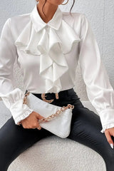 Ruffle Layered Long Sleeve Blouse