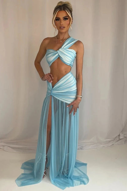 Asymmetrical Crop Top Boho Dress