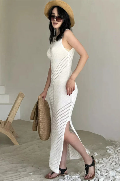 Tossy Knit Hollow Out Maxi Dress