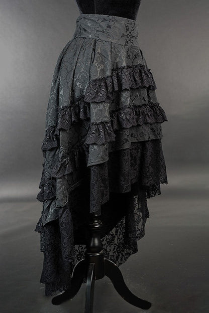 Gothic Lace Trim Halloween Skirt