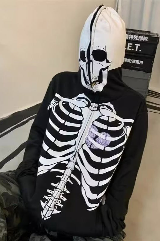 Gothic Skeleton Zipper Hoodie