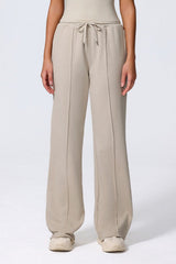 Relaxed Straight Leg  High Waist Knit Pants