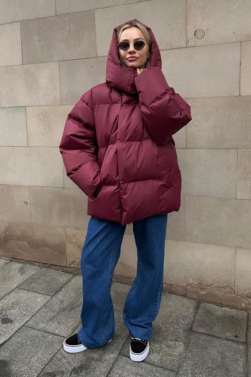 Heavy Duty Zipped Hooded Puffer Jacket