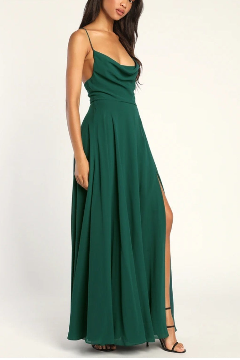 Sexy Halter Backless Maxi Formal Dress
