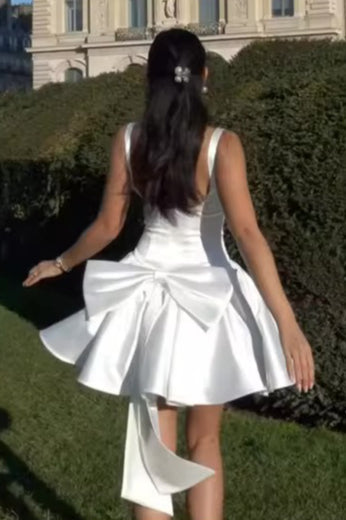 Bow Spaghetti Strap Party Cocktail Dress