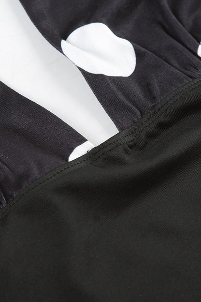 Polka Dot Halter Backless Slim Fit Crop Top