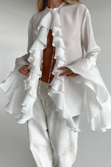 Chiffon Flare Sleeve Blouse