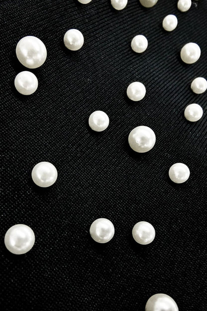 Strapless Pearl Bandage Party Dress