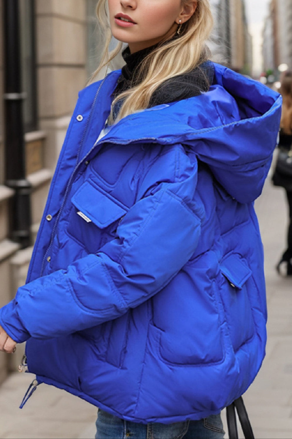 Cropped Insulated Cargo Puffer Jacket