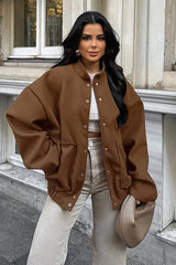 Thick Wool Brown Elastic Hem Coat Brown / S coats