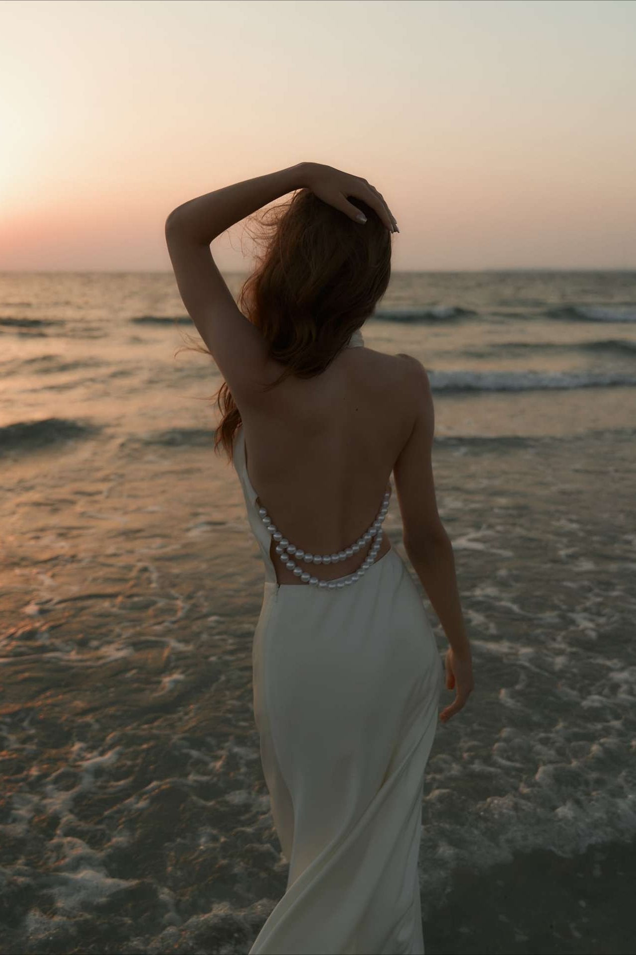 Satin V-Neck Halter Backless Maxi Party Dress