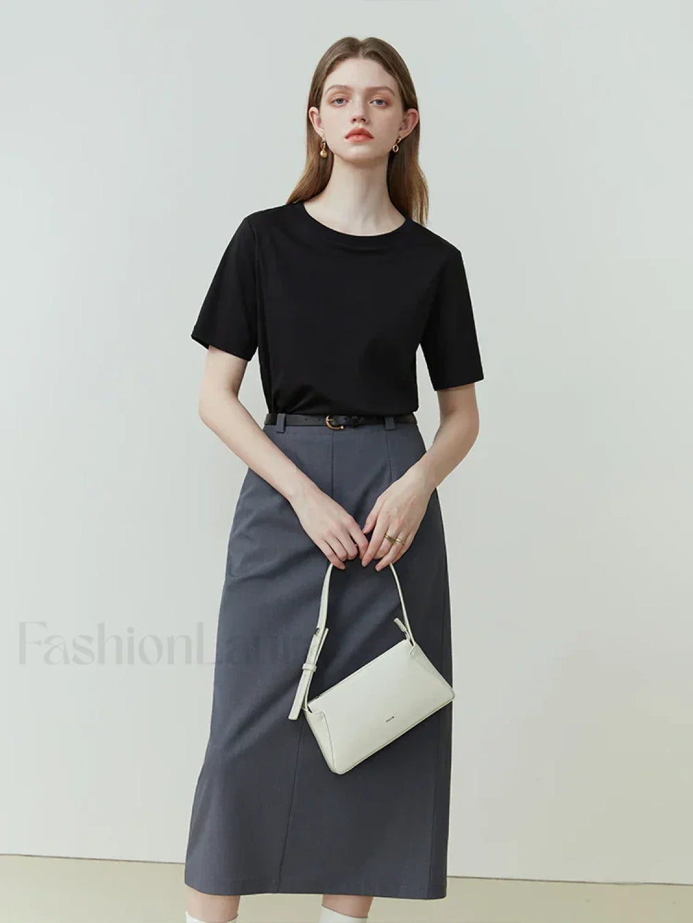 100% Cotton Straight White Black T Shirt