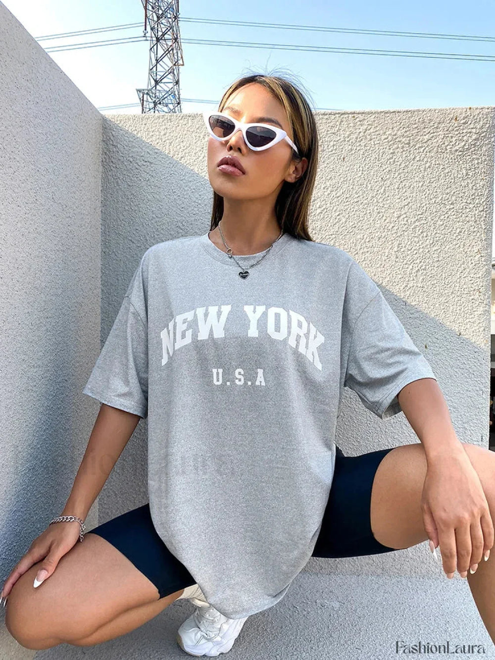 100% Cotton USA New York Letter Print T Shirt