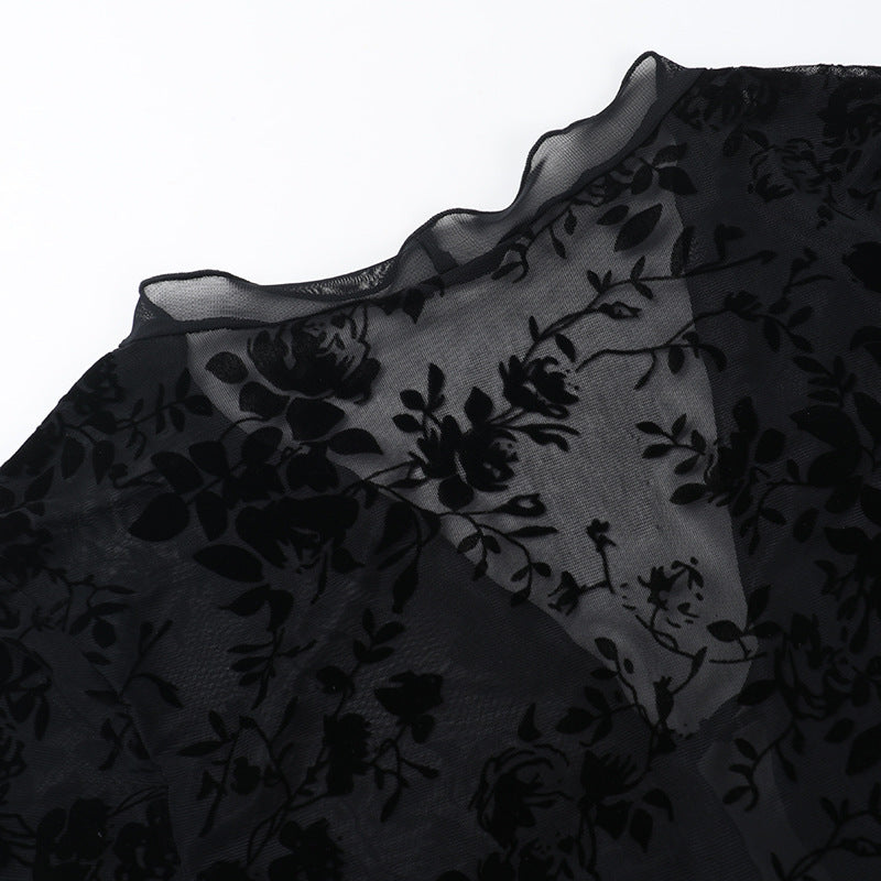 Lace Lovers Tie Up Top - Black