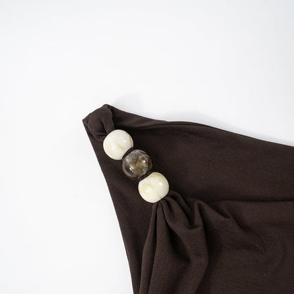 Gans Mini Dress - Brown