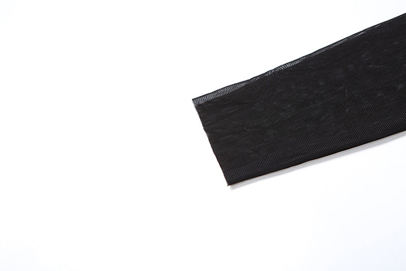 Velvet Crush Sheer Dress - Black