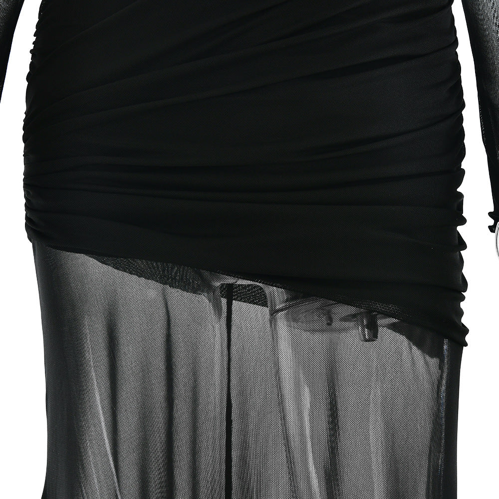 Soprano One-Shoulder Dress - Black