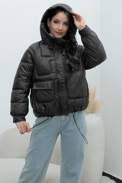 Bright Color Stand Collar Puffer Coat coats
