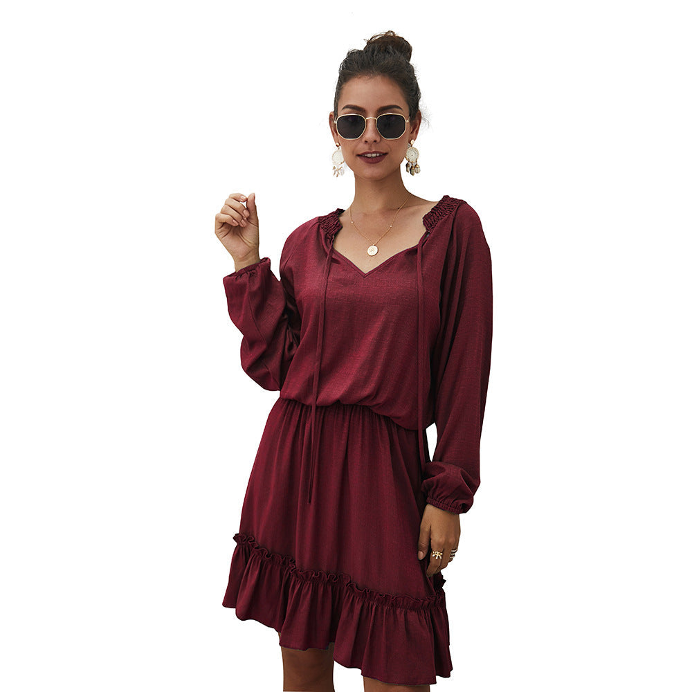 Lena Satin Midi Dress - Marsala
