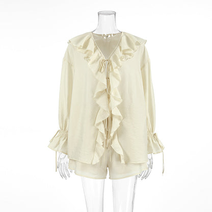 Ryder Ruffle Co-ord - Beige
