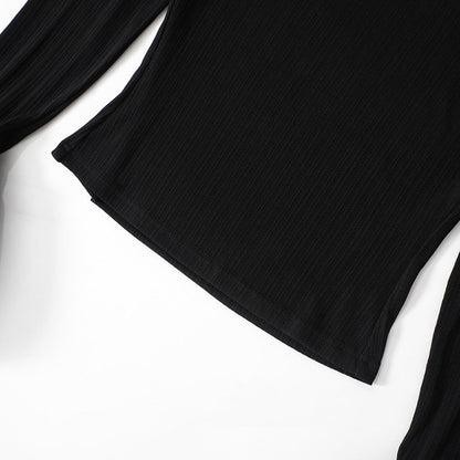 Trent Top With Umbrella Cuff Sleeves - Black