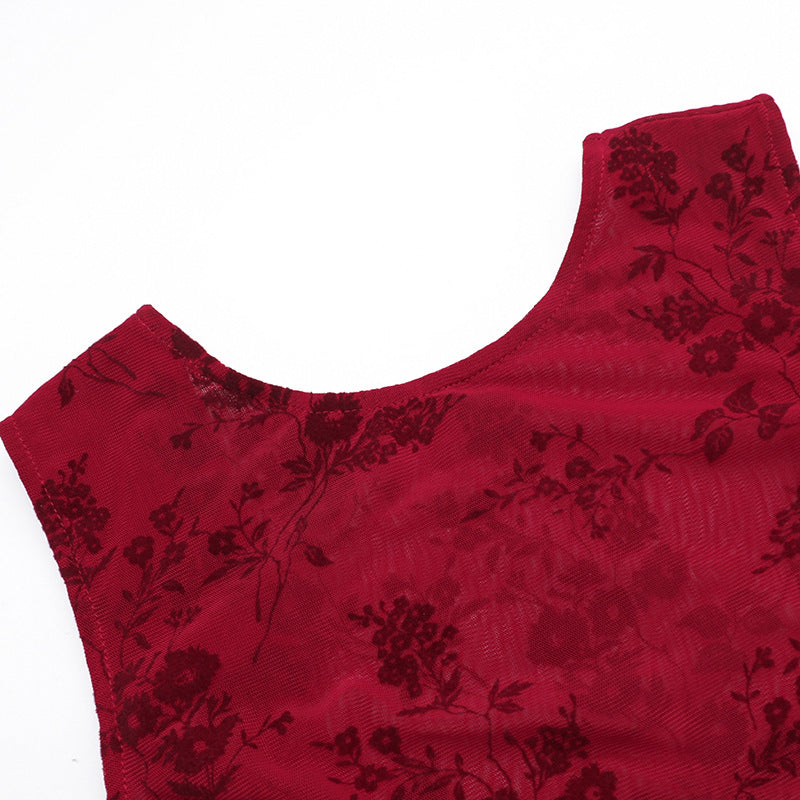 Beverly Mini Dress-Maroon