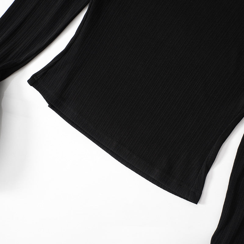 Trent Top With Umbrella Cuff Sleeves - Black